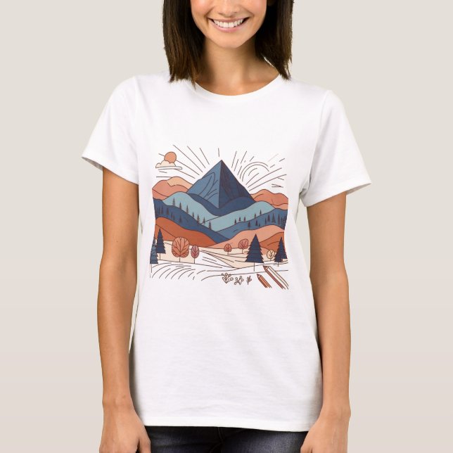 Camiseta de mujer de arte montañés (Anverso)