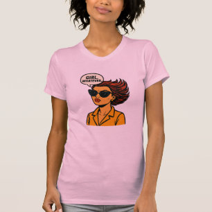 Camiseta de mujer de arte pop retro "Chica, lo que
