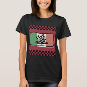 Camiseta de mujer de bandera a cuadros de carreras