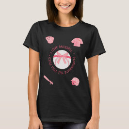 Camiseta de mujer de béisbol linda personalizable