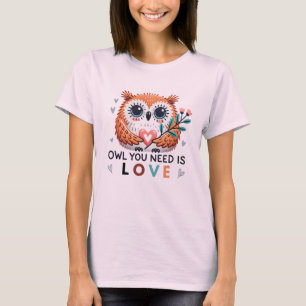 Camiseta de mujer de búho lindo - AMOR