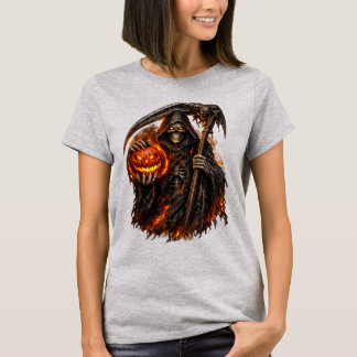 Camiseta de mujer de calabaza de Halloween de la P