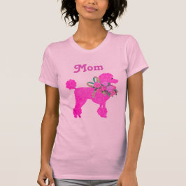 Camiseta de mujer de caniche rosa dulce y divertid