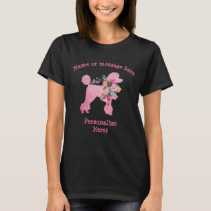 Camiseta de mujer de caniche rosa dulce y divertid