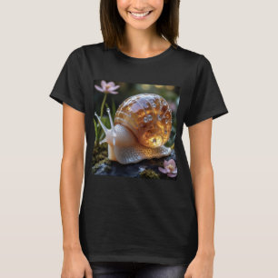 Camiseta de mujer de caracol brillante de vidrio d