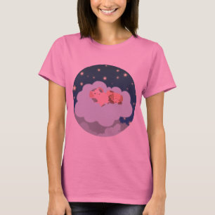 Camiseta de mujer de dibujos animados de cerditos 