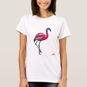 Camiseta de mujer de flamenco abstracto