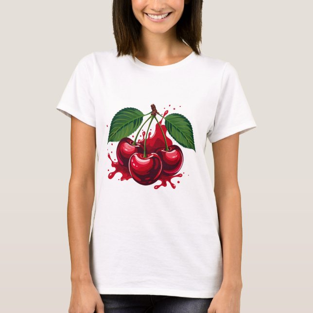 Camiseta de mujer de frutas en acuarela (Anverso)