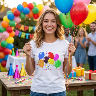 Camiseta de mujer de globos de fiesta