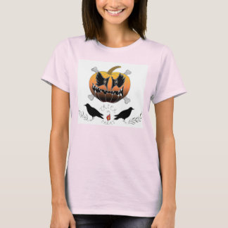 Camiseta de mujer de Halloween primitiva Trick or