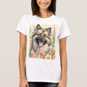 Camiseta de mujer de Keeshond acuarela
