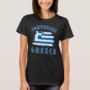 Camiseta de mujer de la isla de Santorini y bander