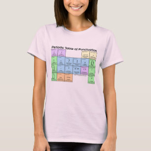 Camiseta de mujer de la tabla periódica de puntuac