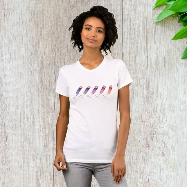 Camiseta de mujer de lápices de colores (Subido por el creador)