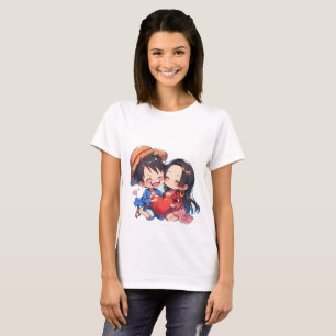 Camiseta de mujer de Luffy y Boa Hancock