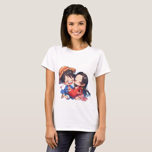 Camiseta de mujer de Luffy y Boa Hancock (Anverso completo)