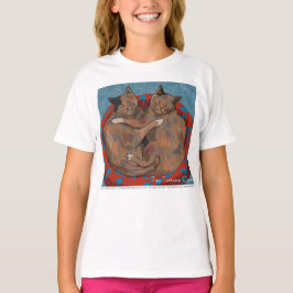 Camiseta de mujer de manga larga con dos gatos de