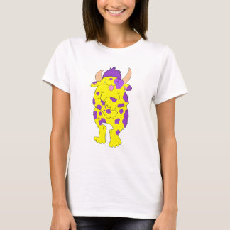 Camiseta de mujer de monstruo difuso manchado