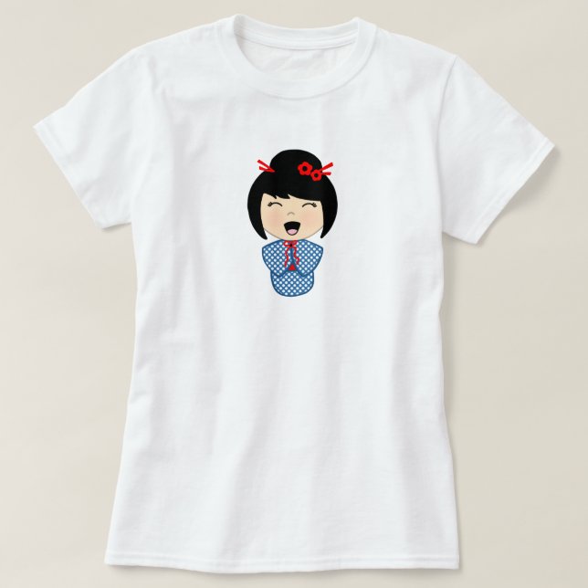 Camiseta de mujer de muñeca Kokeshi (Diseño del anverso)