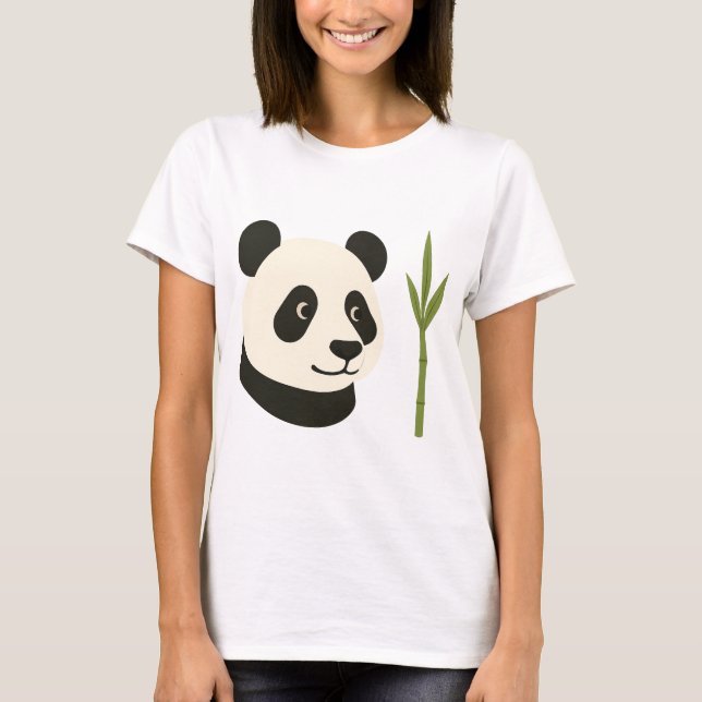 Camiseta de mujer de Panda y Bambú (Anverso)