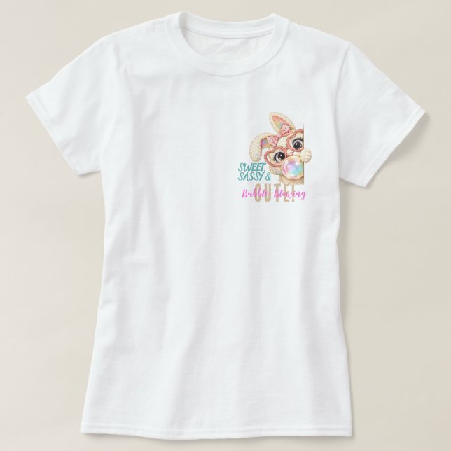 Camiseta de mujer de Pascua dulce y descarada (Diseño del anverso)