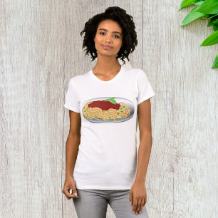 Camiseta de mujer de plato de espaguetis