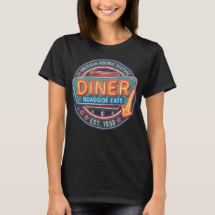 Camiseta de mujer de restaurante americano de carr