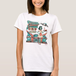 Camiseta de mujer de restaurante con servicio a do
