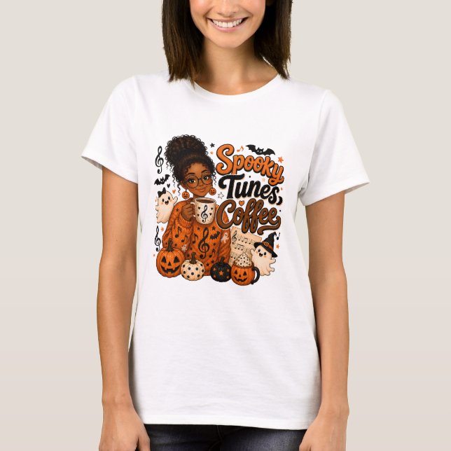 Camiseta de mujer de Spooky Tunes Coffee (Anverso)