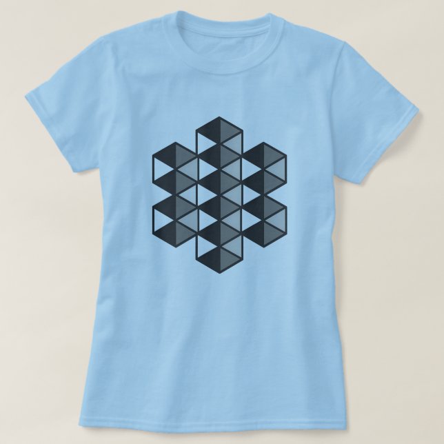Camiseta de mujer de triángulos unidos (Diseño del anverso)