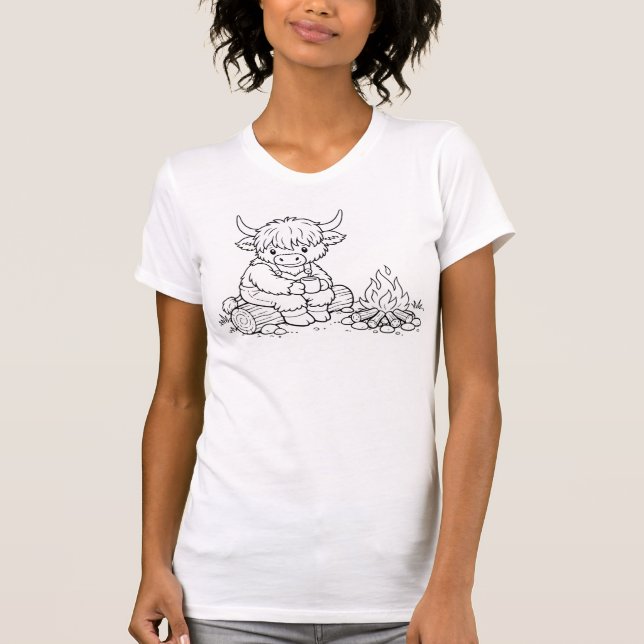 Camiseta de mujer de vaca de las Highlands para co (Anverso)