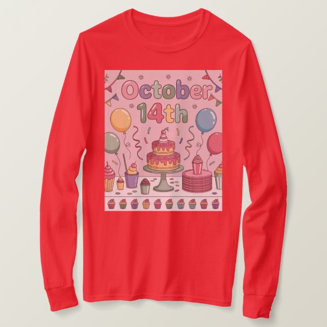 Camiseta de mujer del Día de Postre 14 de octubre (Anverso del diseño)