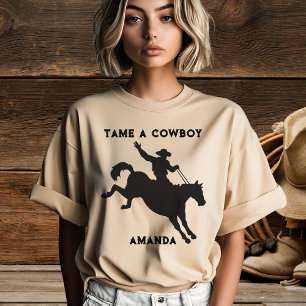 Camiseta de Mujer Domar a un Vaquero a Caballo
