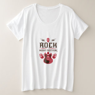 Camiseta de mujer en el Festival de rock de guitar