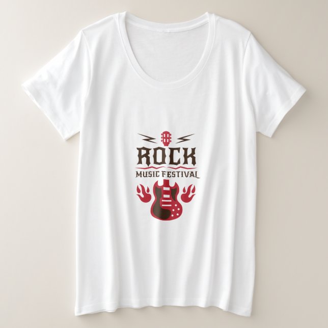 Camiseta de mujer en el Festival de rock de guitar (Anverso del diseño)