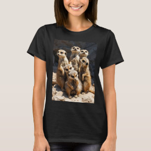 Camiseta de mujer familia de suricatas linda