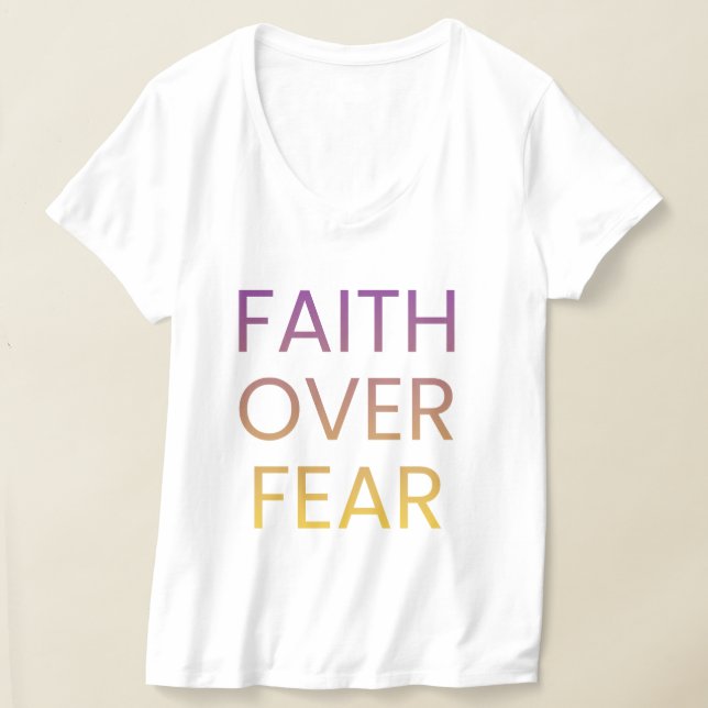 Camiseta de Mujer Fe Sobre Miedo – Cristiano Inspi (Distribución )