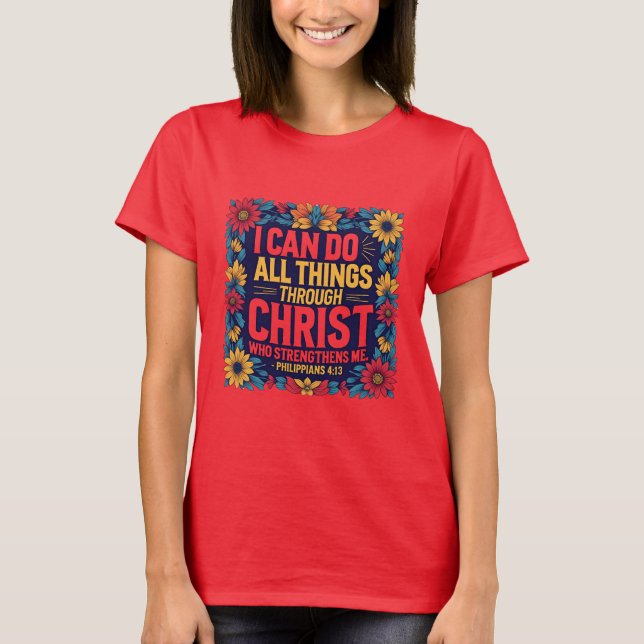 Camiseta de mujer Fe y Fuerza  (Anverso)