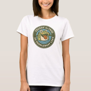 Camiseta de mujer Freddy la rana en el lago Paddle