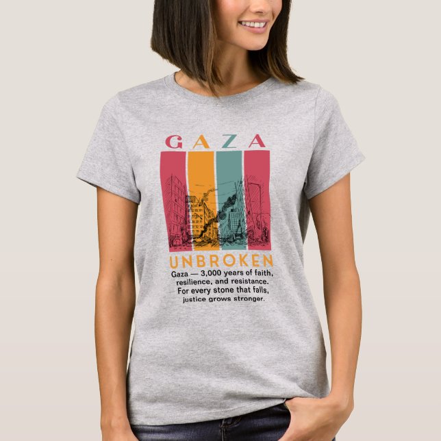Camiseta de Mujer Free Palestina – Gaza 3.000 Años (Anverso)