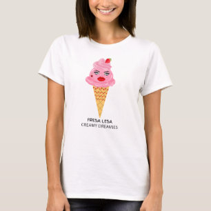 camiseta de mujer Fresa Lesa cono de helado de fre