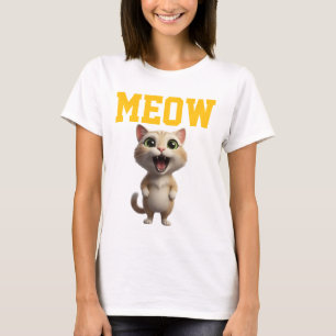 Camiseta De Mujer Gato Lindo Meow