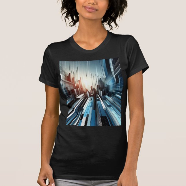 Camiseta de mujer geométrica abstracta (Anverso)