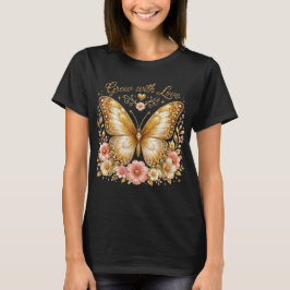 Camiseta de mujer Gold Butterfly Floral Grow with 