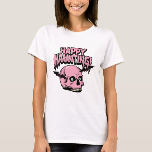 Camiseta de mujer Happy Haunting Pink Skull Hallow
