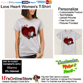Camiseta de mujer Heart Light Steel