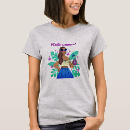 Camiseta De Mujer Hola Verano