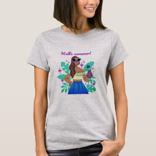 Camiseta De Mujer Hola Verano