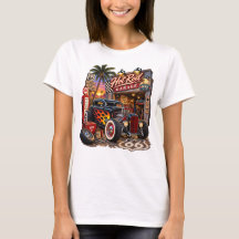 Camiseta de mujer Hot Rod Garage Vintage Route 66