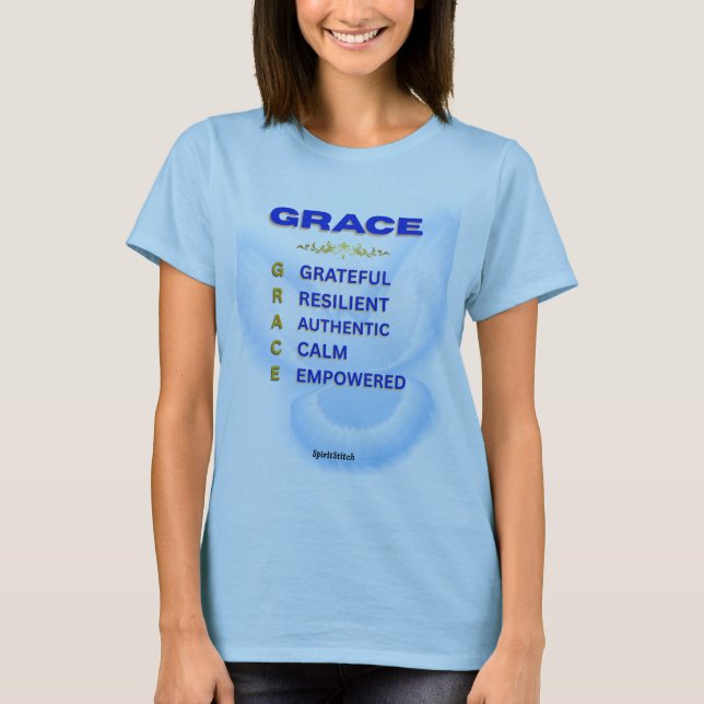 Camiseta de mujer Inspiradora con acrónimo GRACE (Anverso)